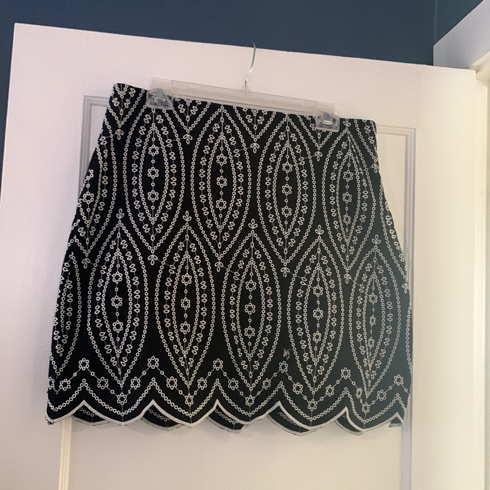 Loft black and white skirt